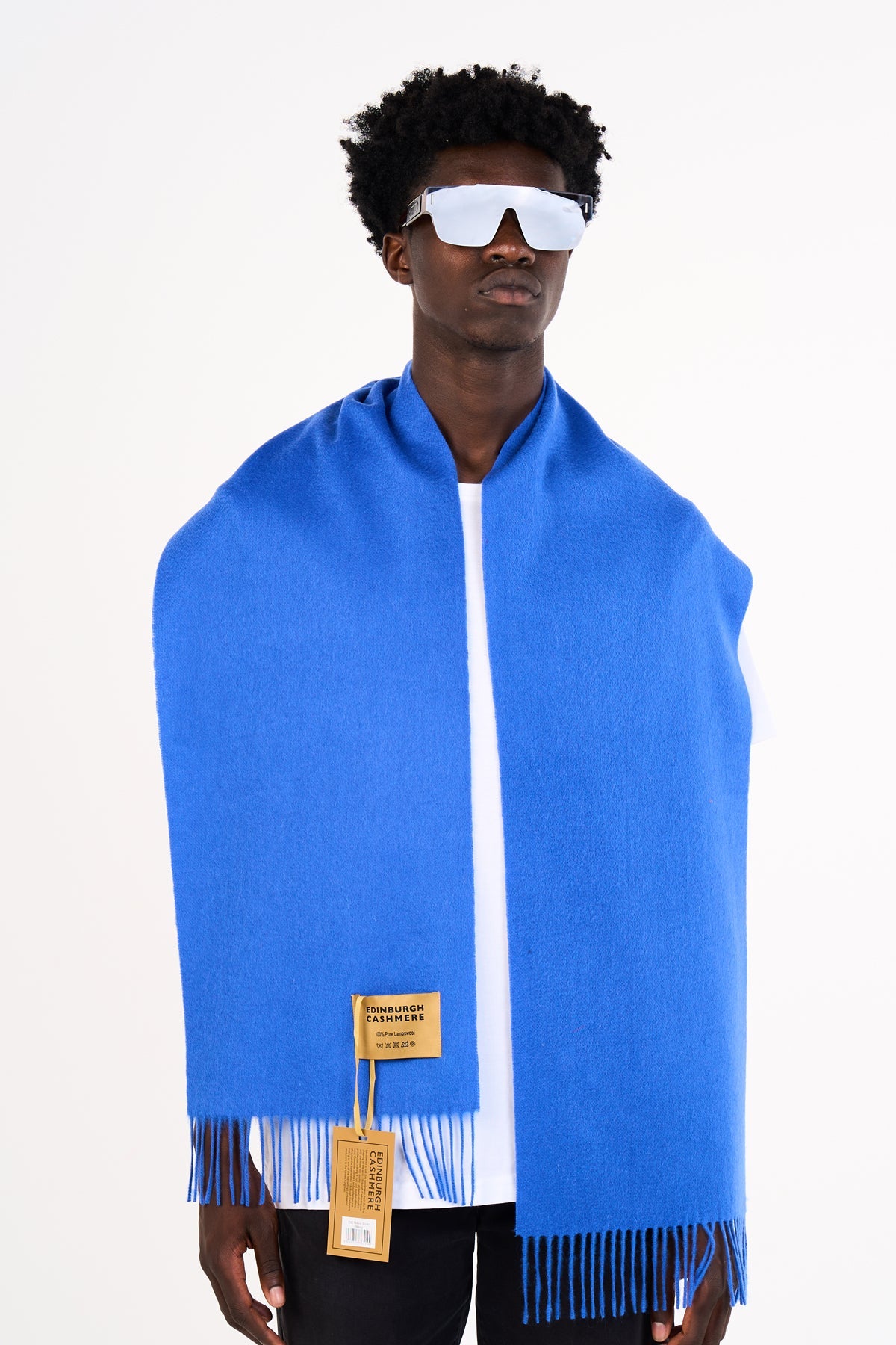 플레인 다크 블루 스카프 100% Pure Lambswool