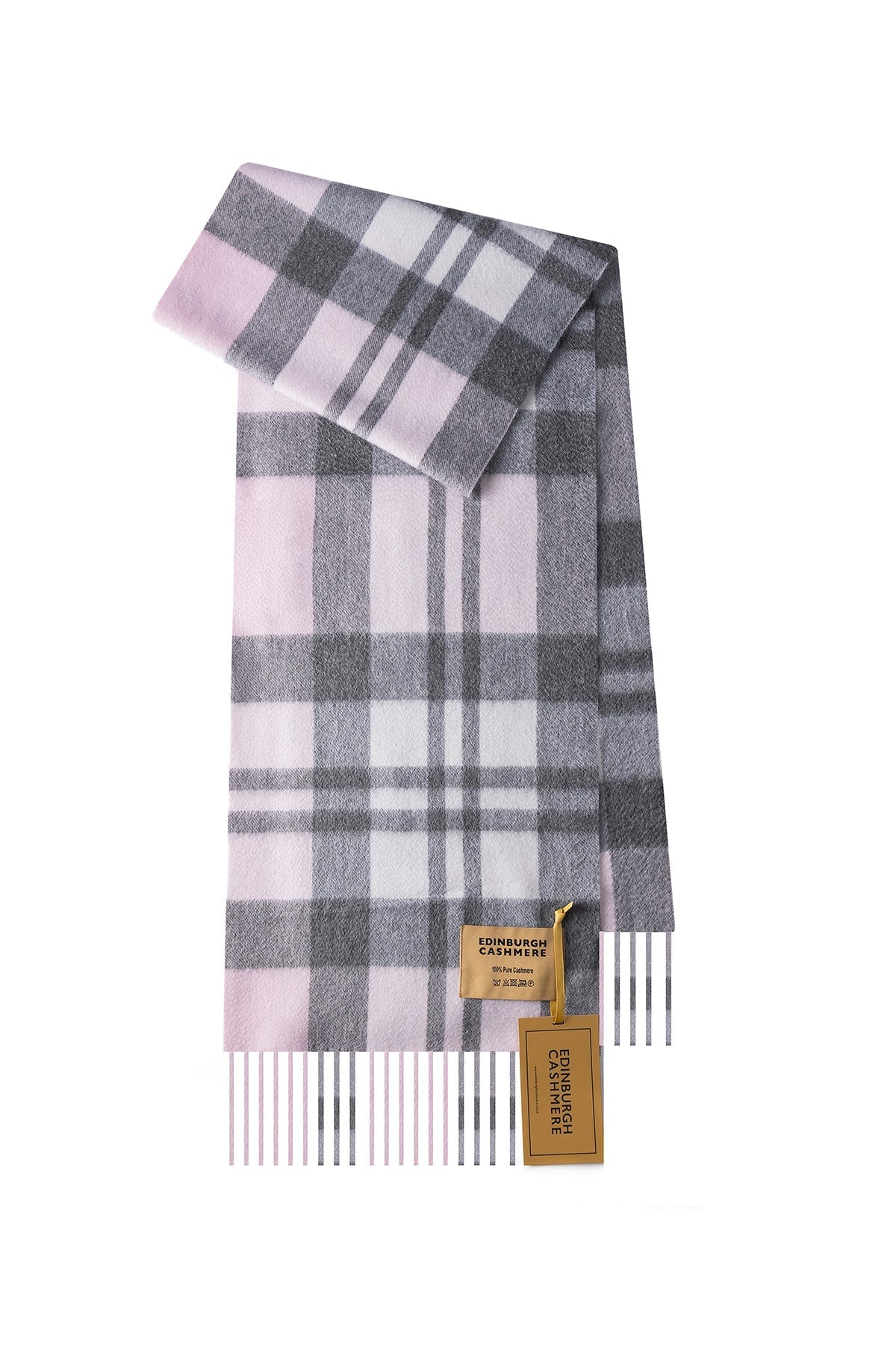 100% Pure Cashmere Children DC Check Scarf Exploded Pink