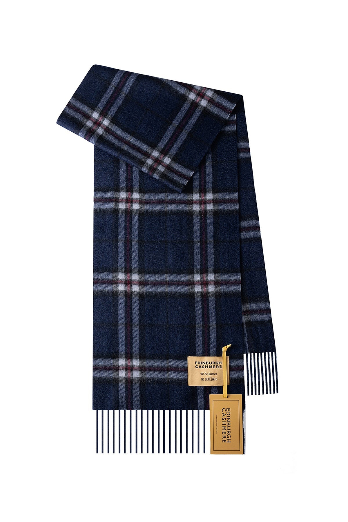 100% Pure Cashmere Children Tartan Scarf Thomson Navy