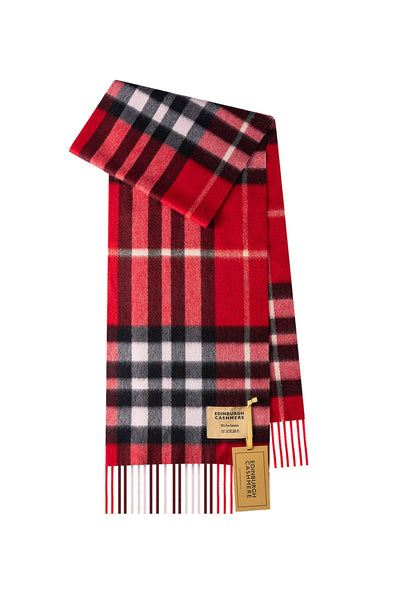 DC Check Cashmere Scarf Red