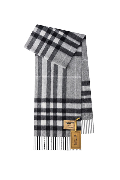 DC Check Cashmere Scarf Grey