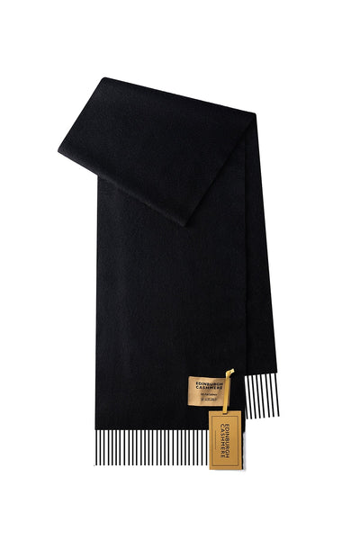 100% Pure Cashmere Children Plain Scarf Black