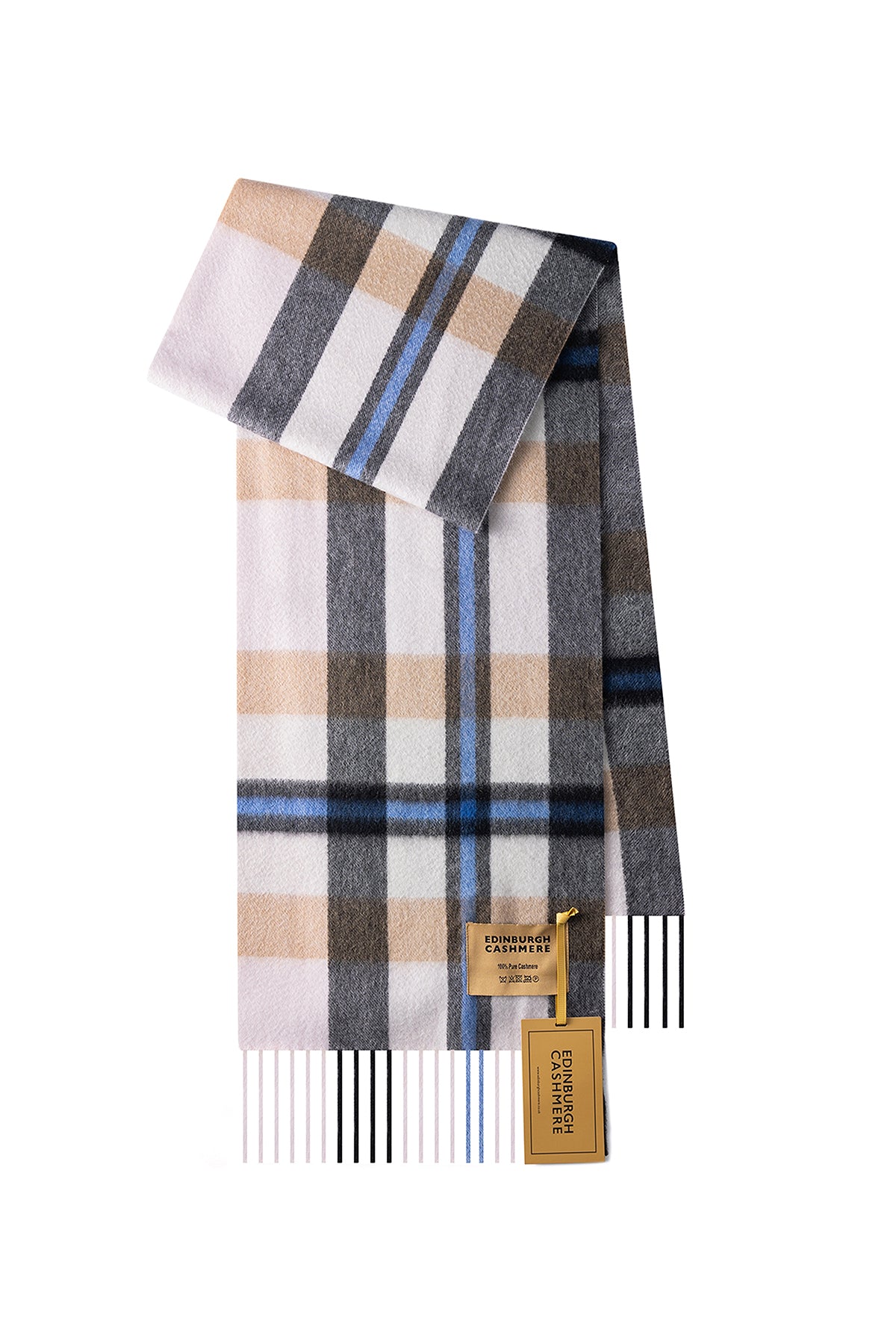 100% Pure Cashmere Children DC Scott Scarf Camel Cream