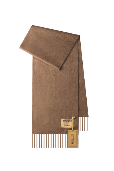 100% Pure Cashmere Children Plain Scarf Brown