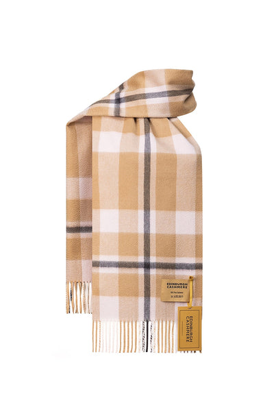 100% Pure Cashmere Children DC Scott Scarf Camel And Black