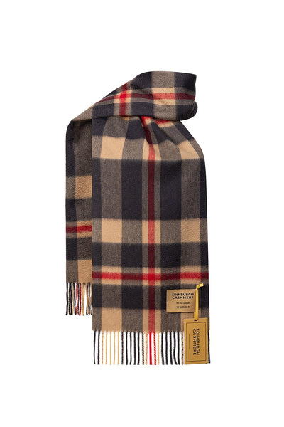 100% Pure Cashmere Children DC Scott Scarf Camel And Black