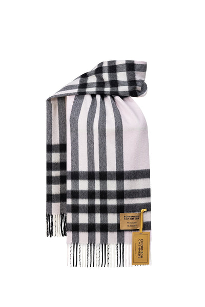 DC Check Cashmere Scarf Light Pink - Small Size