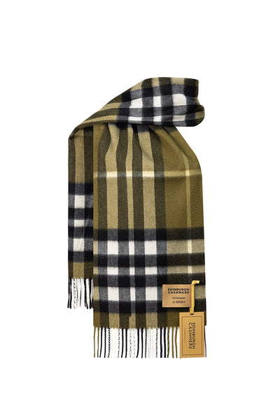 100% Pure Cashmere Children DC Check Scarf Check Scarf Green