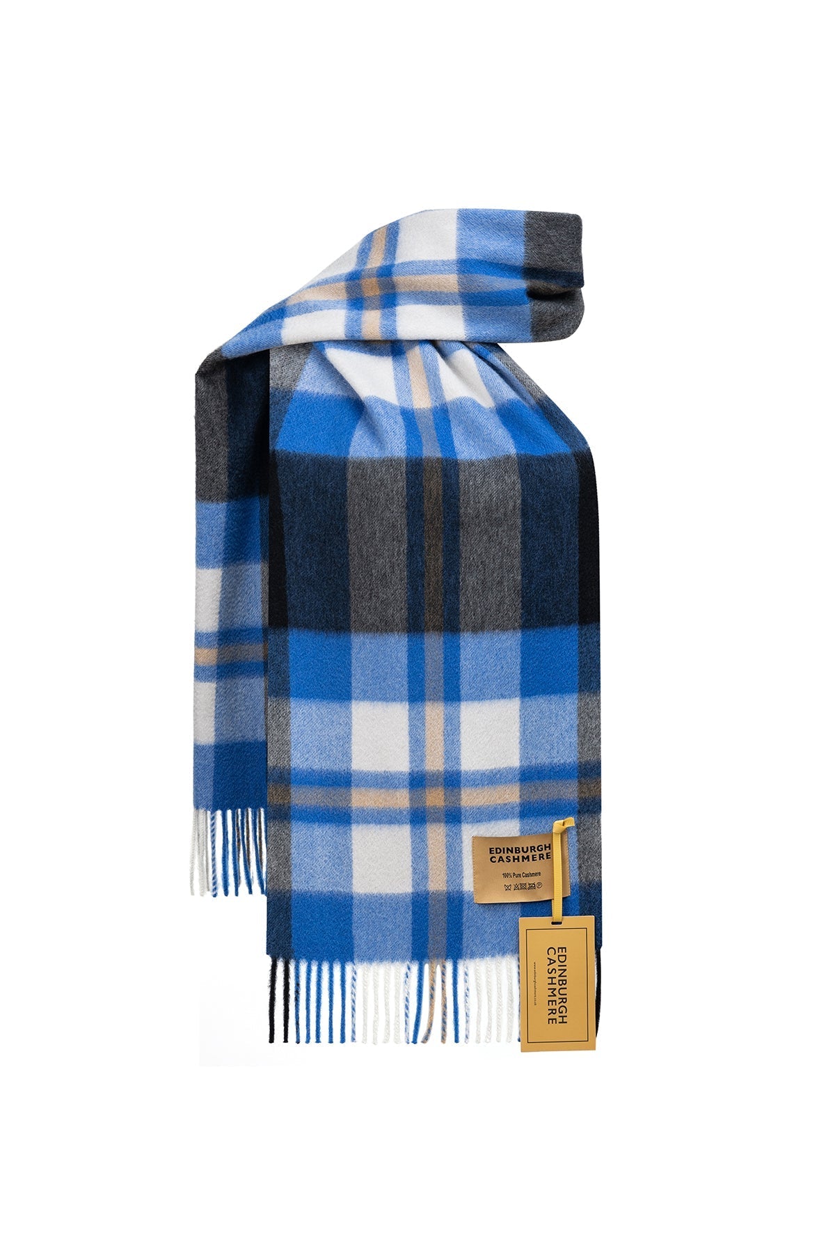 100% Pure Cashmere Children DC Scott Scarf Blue/Black