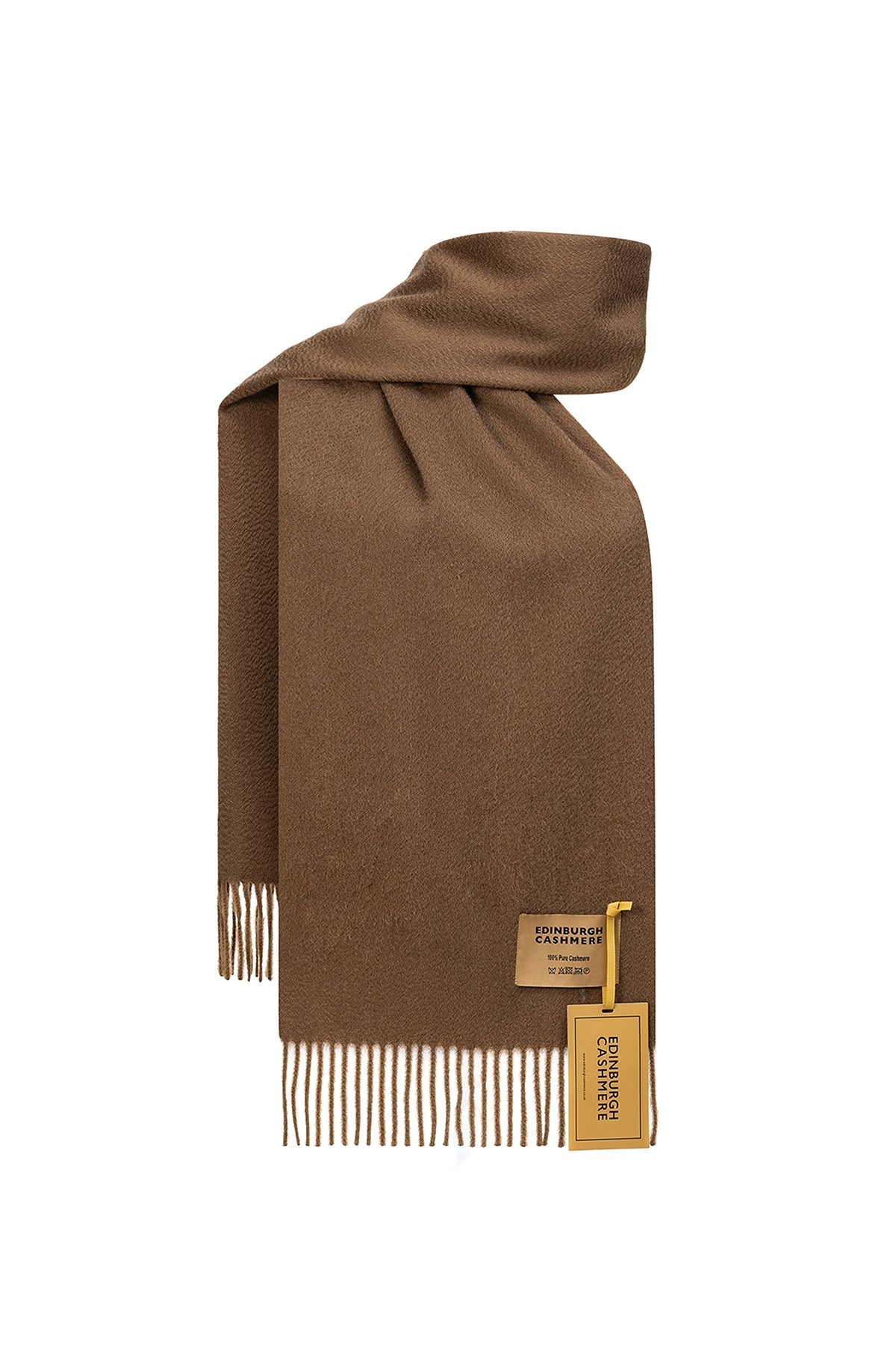 100% Pure Cashmere Children Plain Scarf Brown