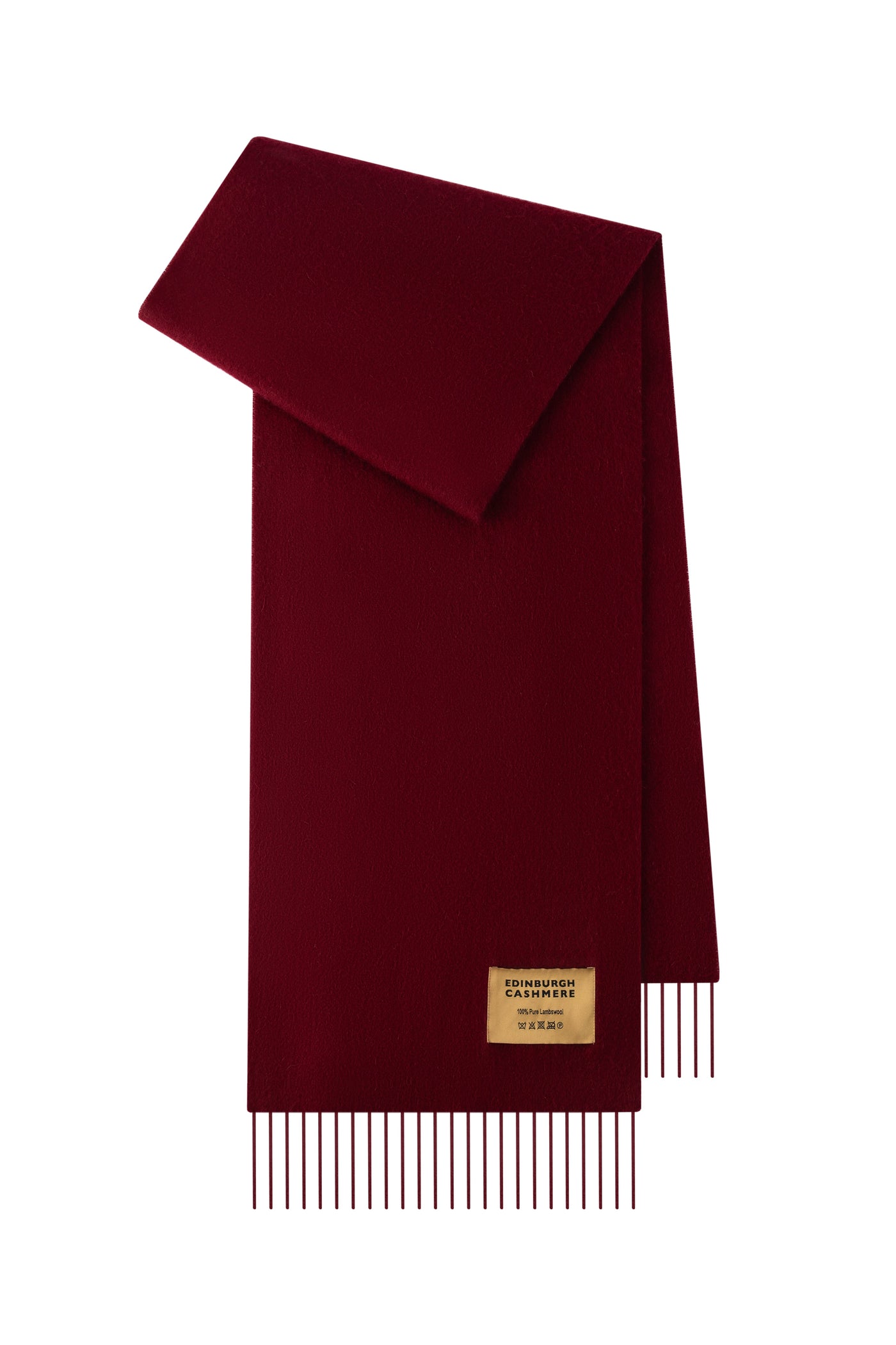 Plain Merino Wool Scarf Burgendy 1