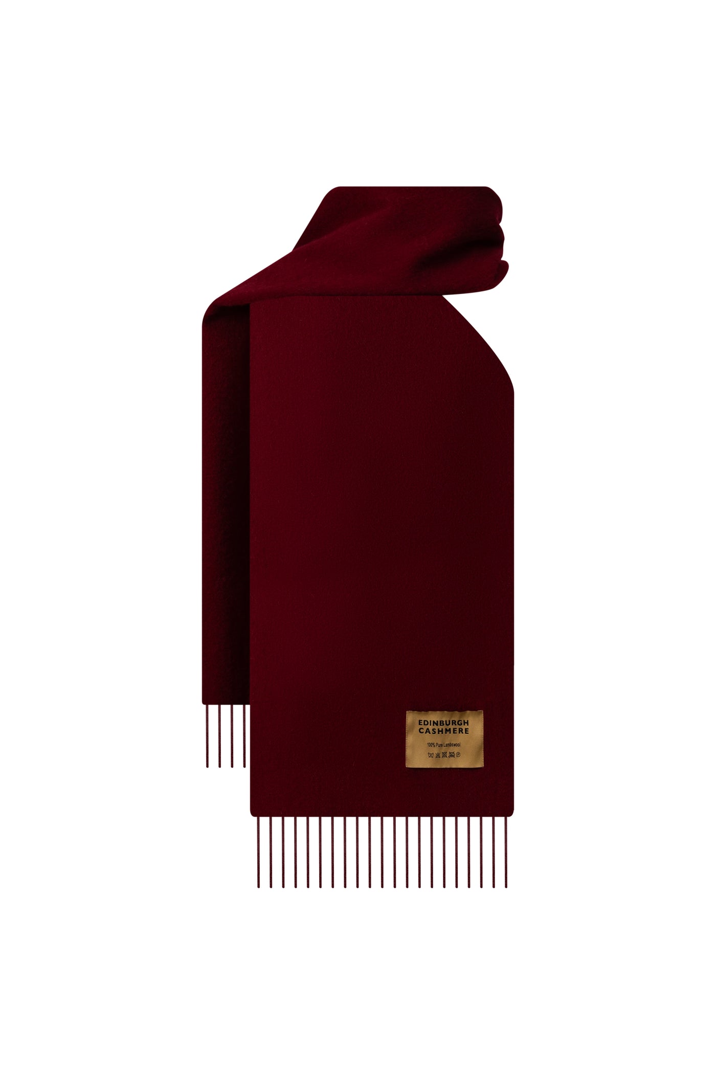 Plain Merino Wool Scarf Burgendy 1