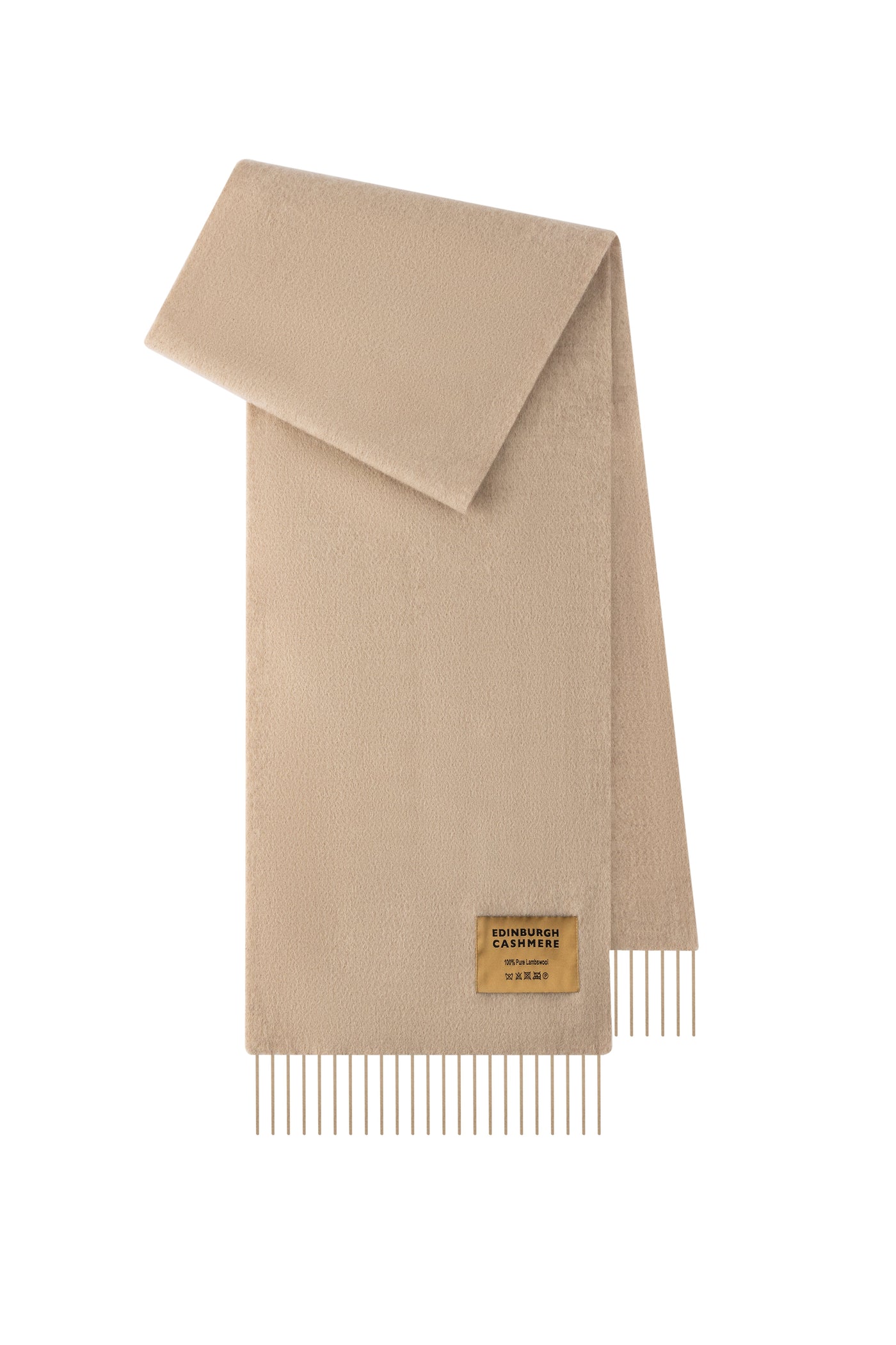 Plain Merino Wool Scarf Camel 2