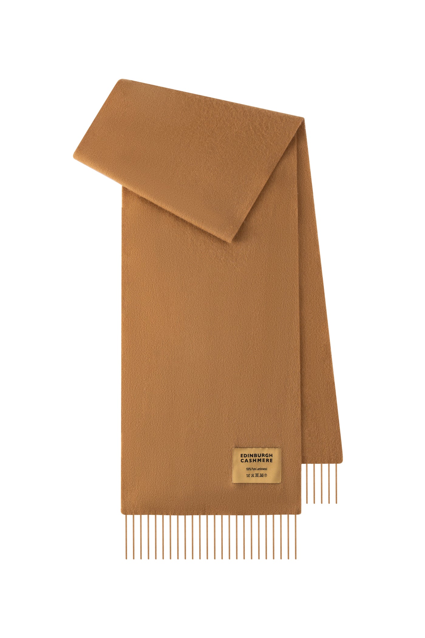 Plain Merino Wool Scarf Camel 4