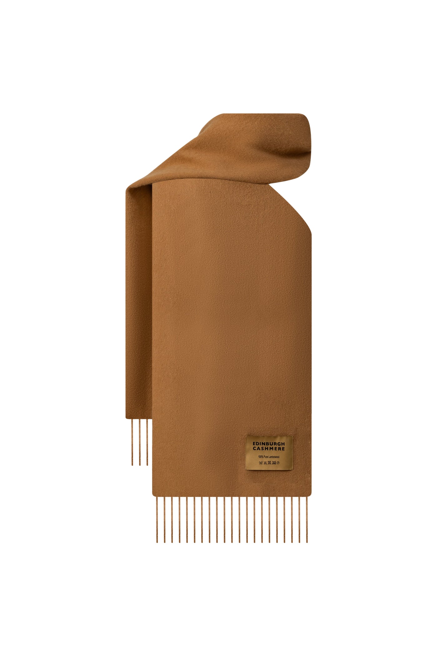Plain Merino Wool Scarf Camel 4