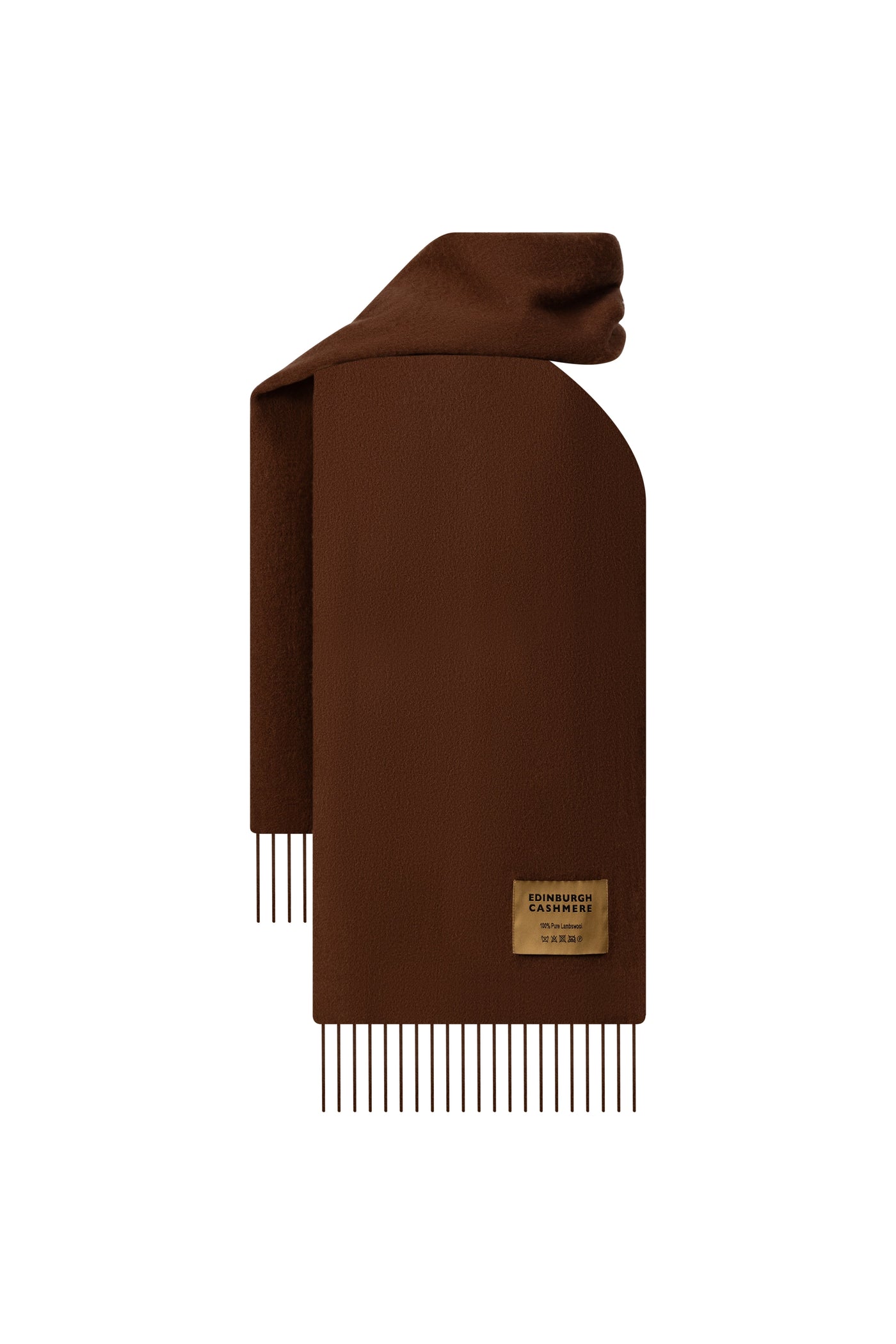 Plain Merino Wool Scarf Coffee 1