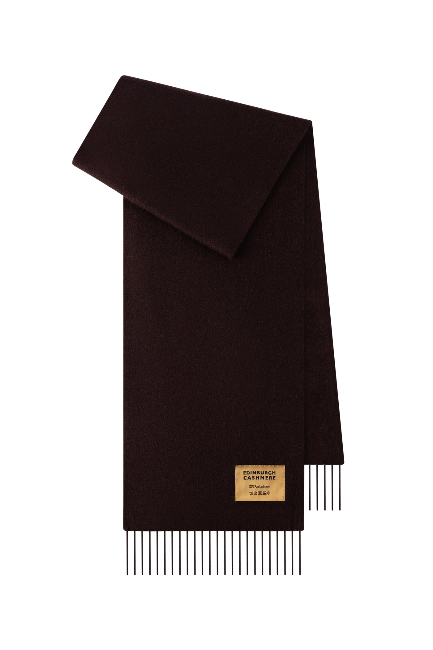 Plain Merino Wool Scarf Coffee 2