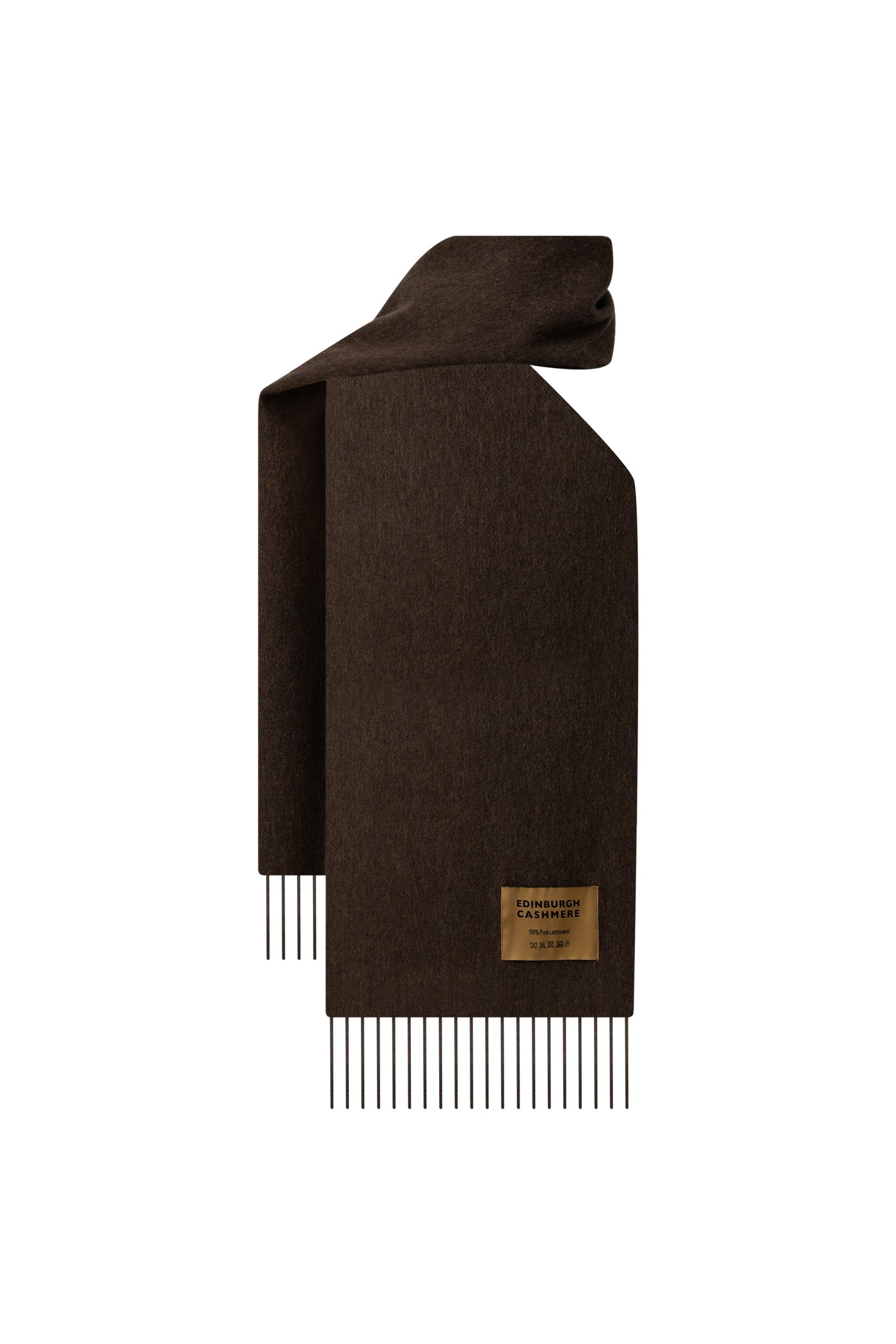 Plain Merino Wool Scarf Coffee 2