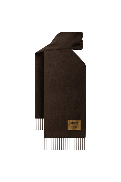 Plain Merino Wool Scarf Coffee 2