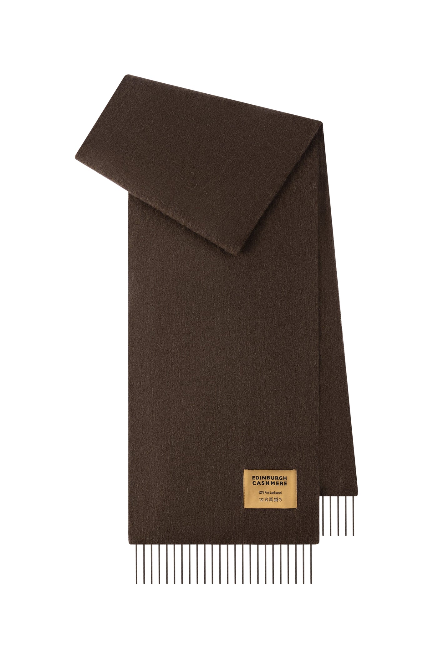 Plain Merino Wool Scarf Coffee 3