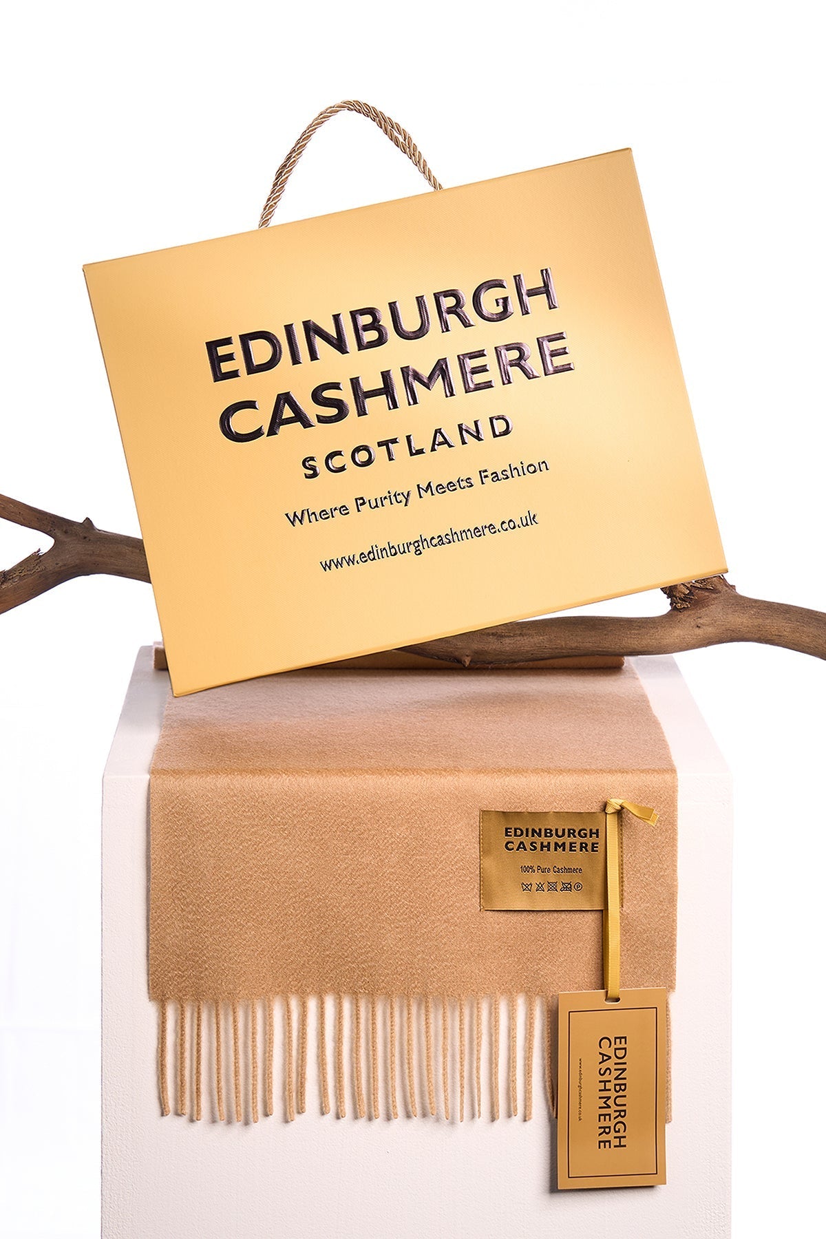 100% Pure Cashmere Children Plain Scarf Camel