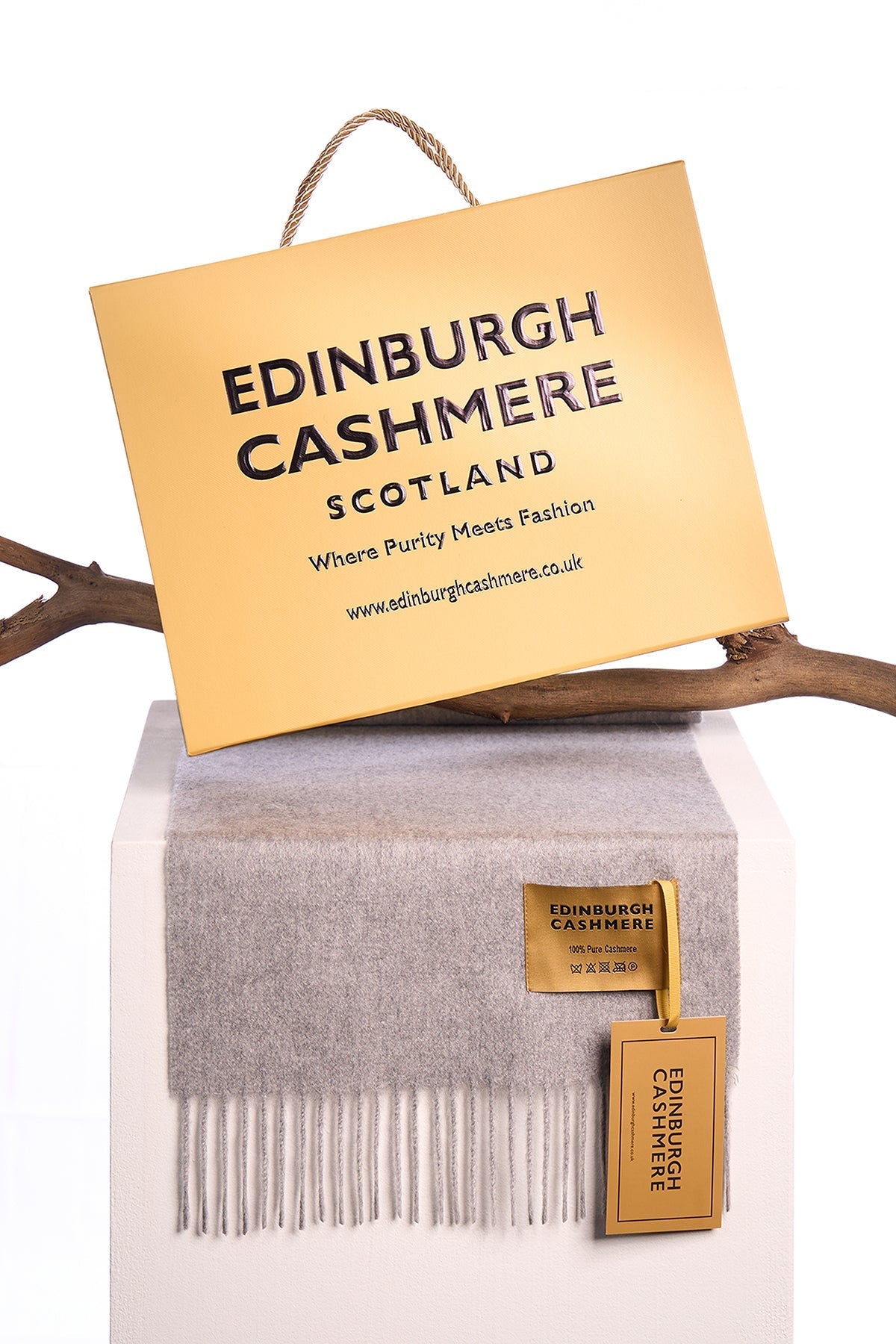 100% Pure Cashmere Children Plain Scarf Grey