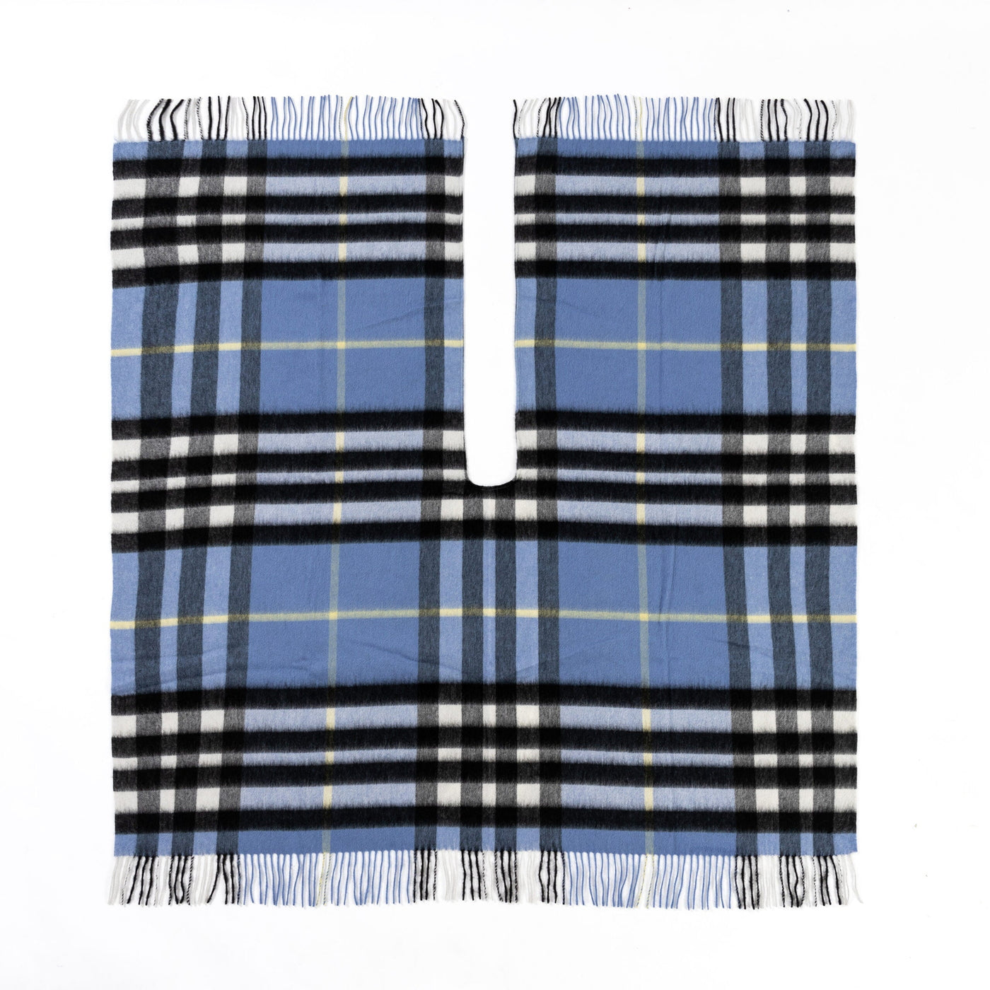 DC 체크 라이트블루 케이프 100% 퓨어 램스울