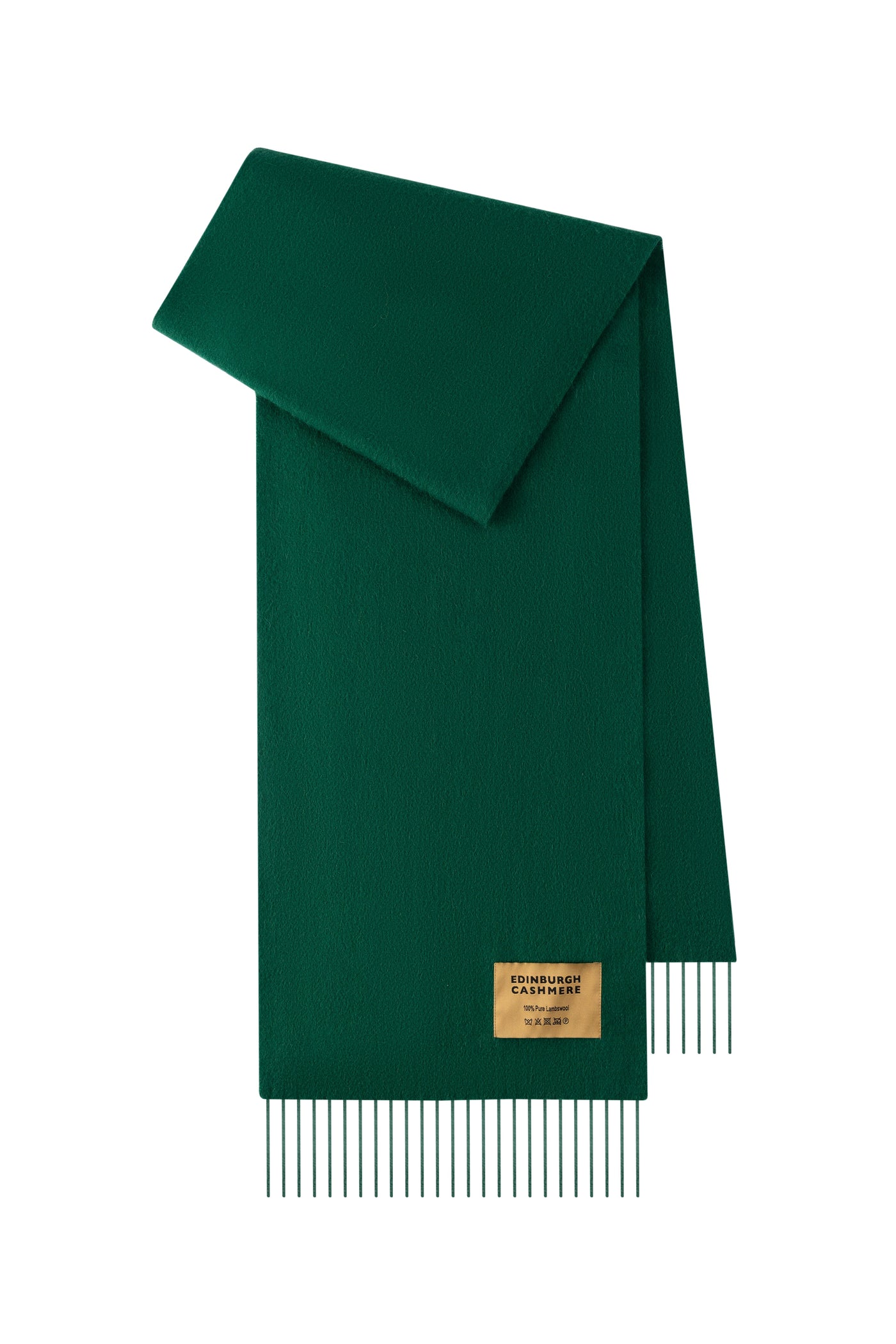 Plain Merino Wool Scarf Dark Green 136