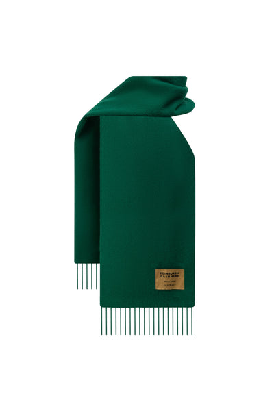 Plain Merino Wool Scarf Dark Green 136