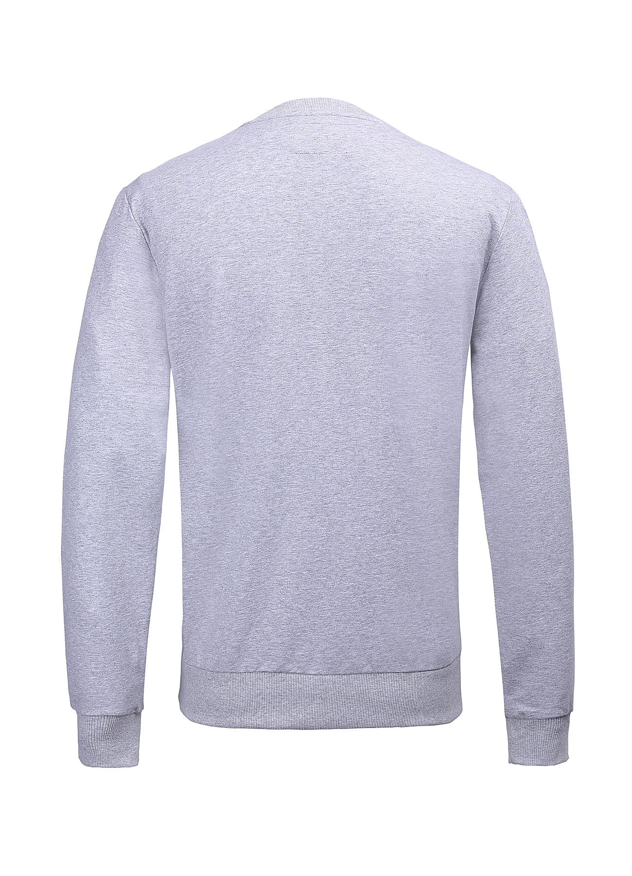 小さなロゴ付き刺繍ライトグレーコットンスウェットシャツ