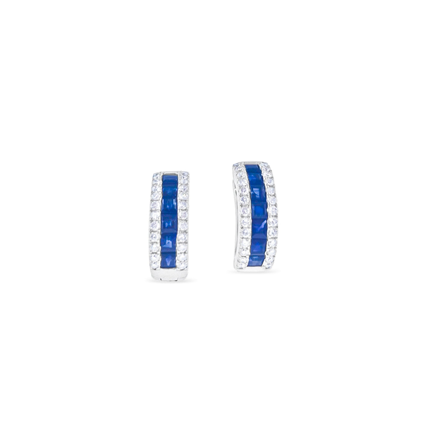 Scott Cashmere 18k White Gold with Blue Sapphire and Diamonds - Earring Style 22