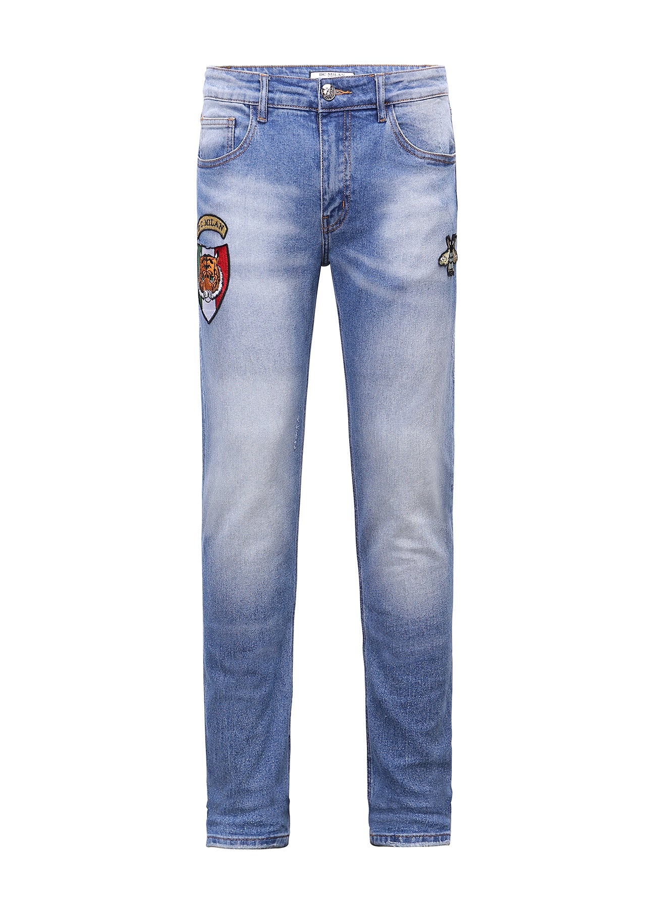 Light Blue Slim-Fit Jeans With 2 Logos