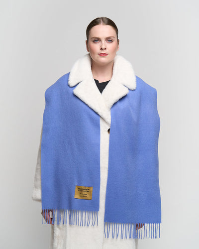 Plain Merino Wool Scarf Light Blue 126