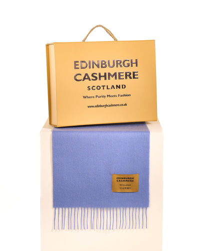 Plain Merino Wool Scarf Light Blue 126