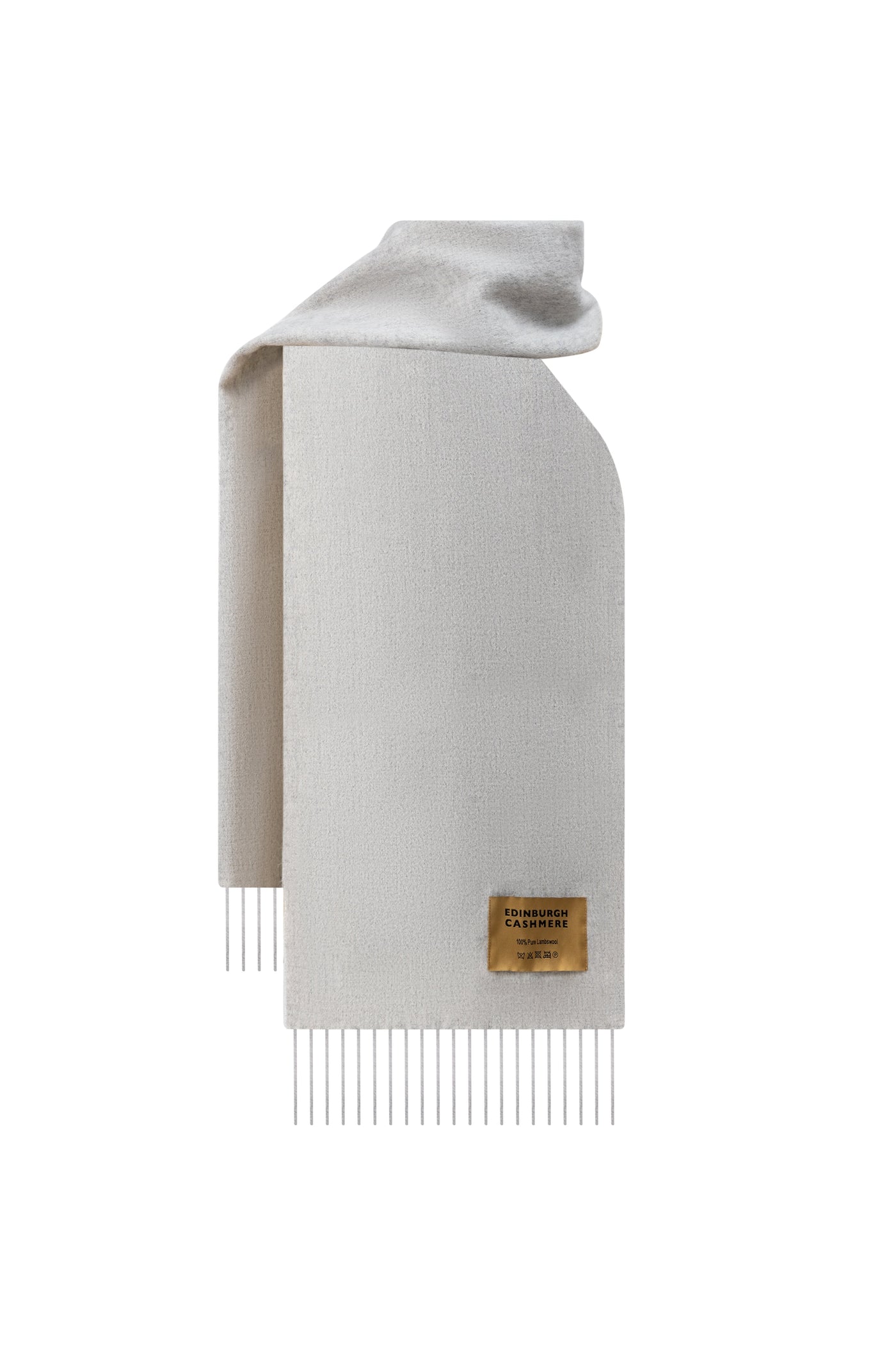 Plain Merino Wool Scarf Light Grey 132