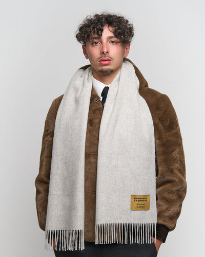 Plain Merino Wool Scarf Light Grey 132