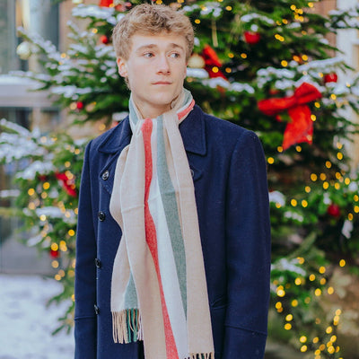 ミラノ クリーム スカーフ 100% ピュア ラムズウール