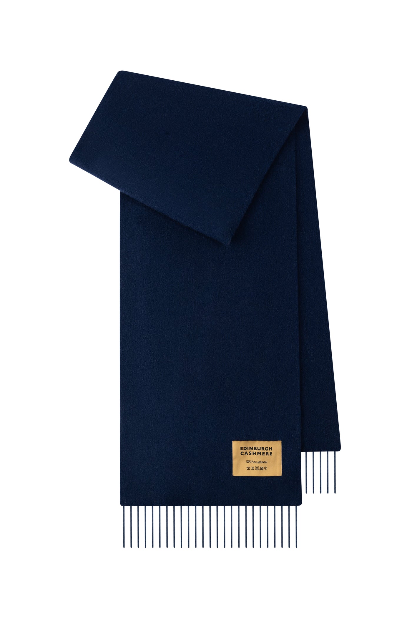 Plain Merino Wool Scarf Navy 135