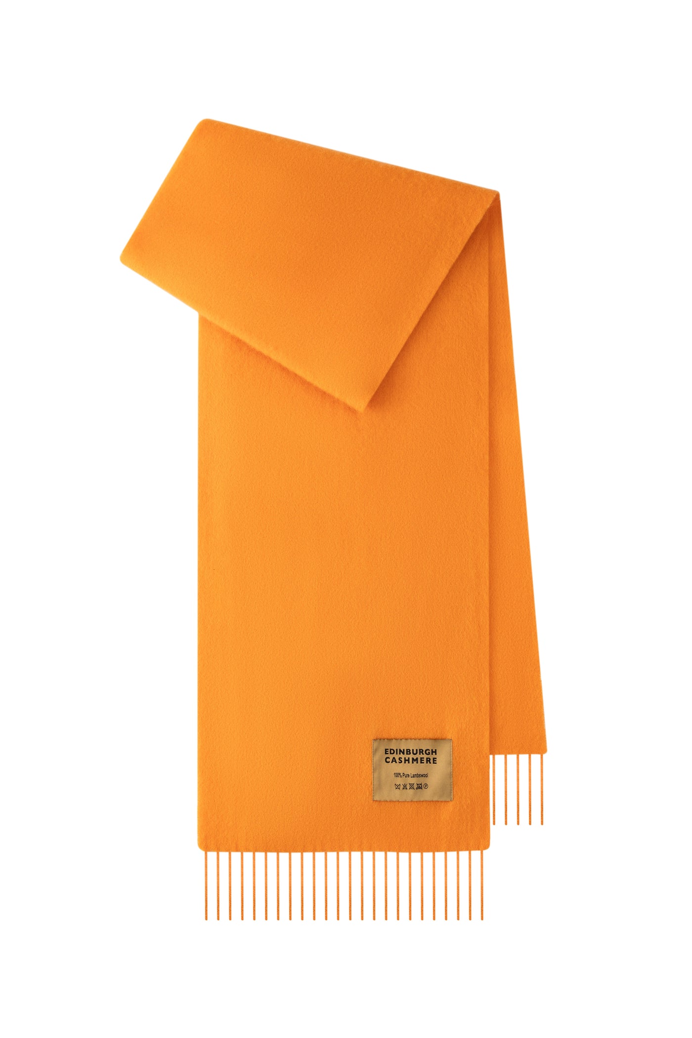 Plain Merino Wool Scarf Orange 1