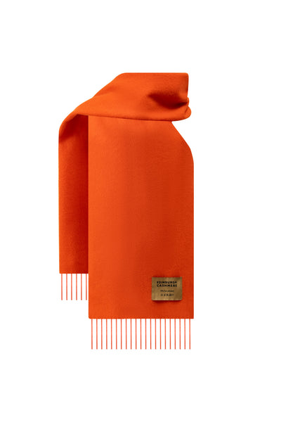 Plain Merino Wool Scarf Orange 2