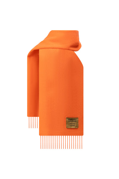 Plain Merino Wool Scarf Orange 3
