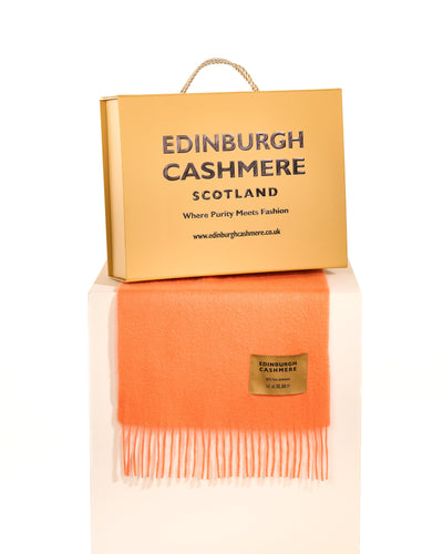 Plain Merino Wool Scarf Orange 3