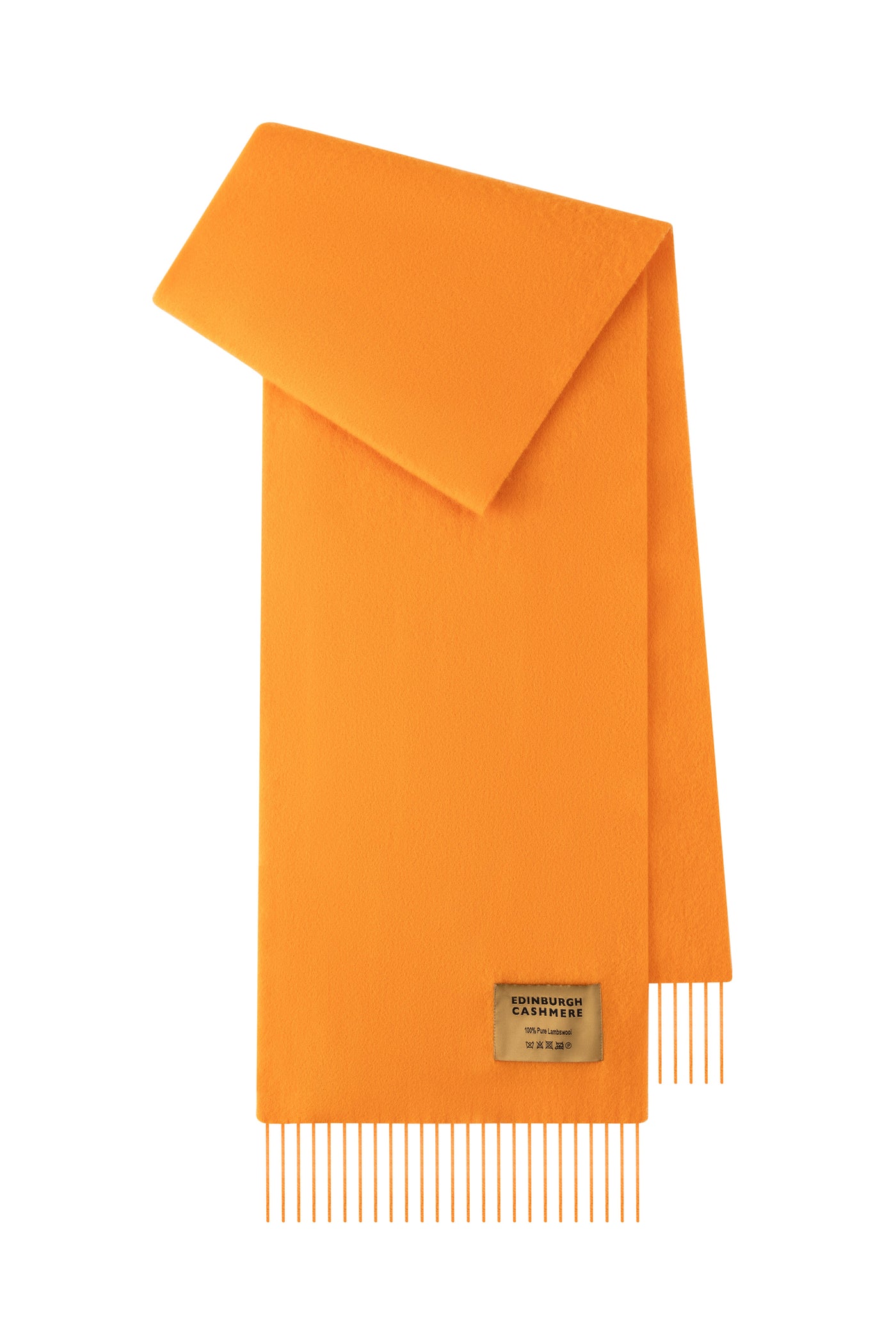 Plain Merino Wool Scarf Orange 4