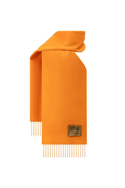 Plain Merino Wool Scarf Orange 4
