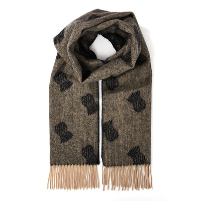 엉겅퀴 작은 차콜 스카프 100% 퓨어 램스울