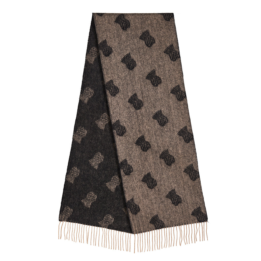 엉겅퀴 작은 차콜 스카프 100% 퓨어 램스울