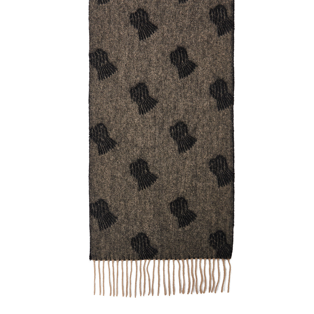 엉겅퀴 작은 차콜 스카프 100% 퓨어 램스울