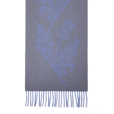 シングル アザミ ブルー スカーフ 100% ピュア ラムズウール