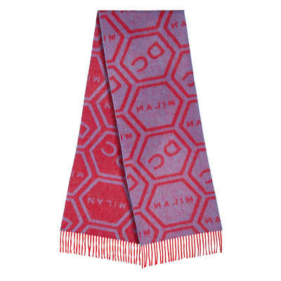 DC 모노그램 레드 스카프 100% 퓨어 램스울