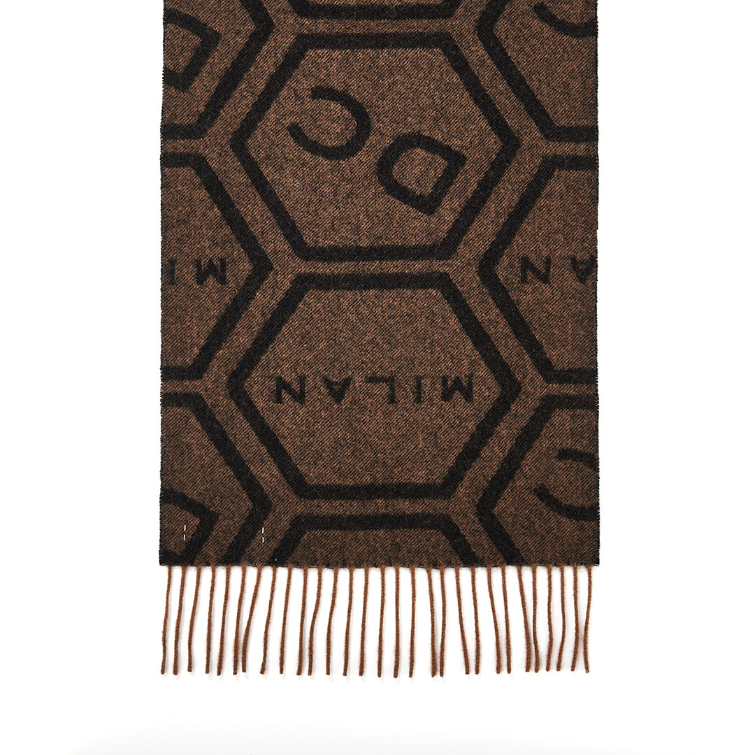 DC 모노그램 브라운 스카프 100% 퓨어 램스울